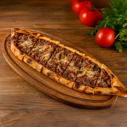 Pide with Beef & Mushroom